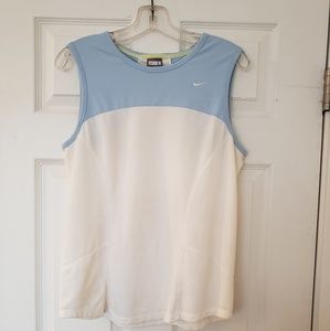 *Final Price* Nike White & Baby Blue Tank Top